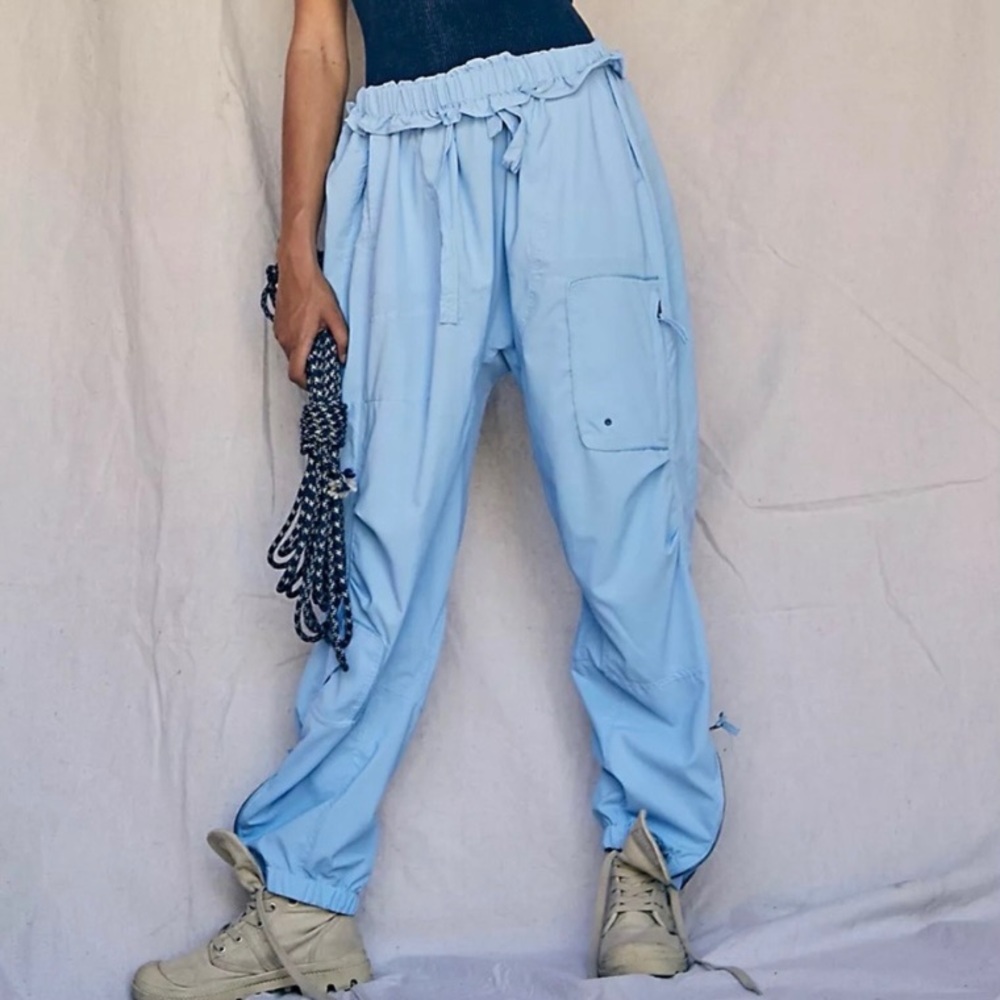 Free People Movement Spring Trekker Paperbag Cargo Pants Snowbird Blue